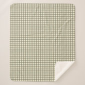 Couverture Sherpa Tartan Sage Classique (Devant)