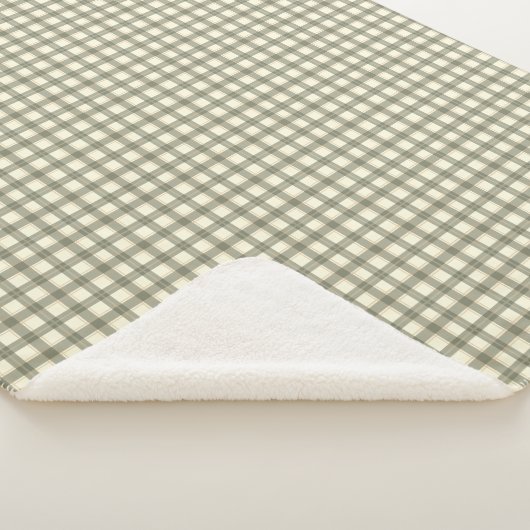 Couverture Sherpa Tartan Sage Classique (3/4)