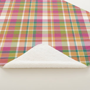 Couverture Sherpa Tartan Vintage rétro Tartan Carré Motif