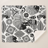 Couverture Sherpa Tatouage Tribal Portrait de Fille Africaine (Devant (Horizontal))