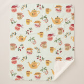 Couverture Sherpa Tea Time Motif sans faille (Devant)