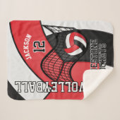 Couverture Sherpa Team Volleyball 🏐 Sport Rouge, Blanc et Noir (Devant (Horizontal))