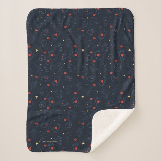 Couverture Sherpa Ted Lasso | Tea et biscuit Icon Toss Motif (Devant)