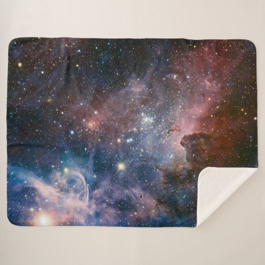 Couverture Sherpa Télescope Nebula Hubble Carina Rouge et Bleu (Devant (Horizontal))