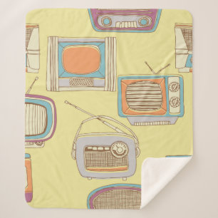 Couverture Sherpa télévision rétro et radio. motif transparent