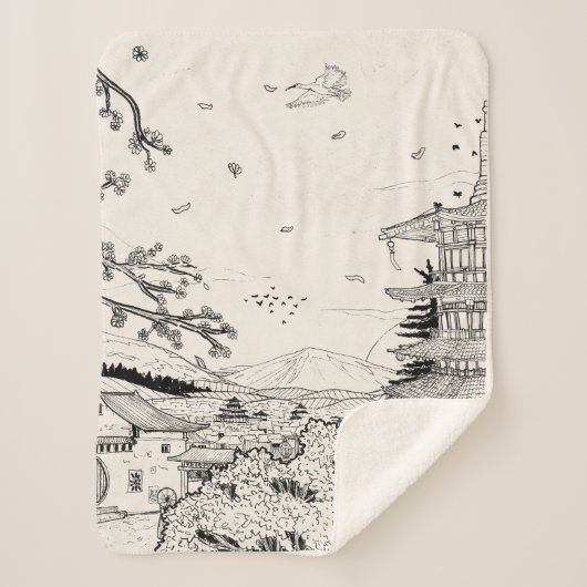 Couverture Sherpa Temple shinto Fuji Edo Période Japon Shogun Inspir (Devant)