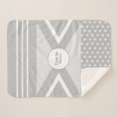 Couverture Sherpa Temps pour refroidir gris et blanc (Devant (Horizontal))