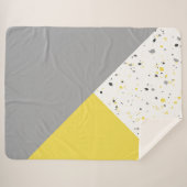Couverture Sherpa Tendance gris-jaune Terrazzo (Devant (Horizontal))