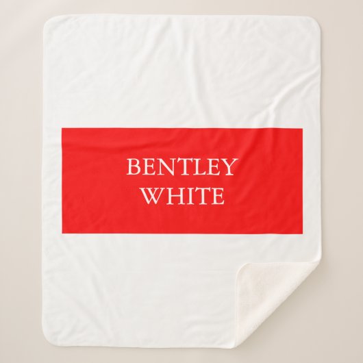 Couverture Sherpa Tendance Rouge Blanc Style Simple Simple Plaque Vo (Devant)