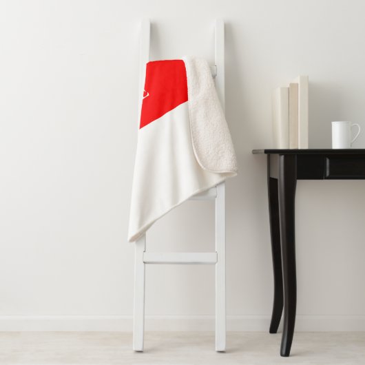 Couverture Sherpa Tendance Rouge Blanc Style Simple Simple Plaque Vo (En situation)