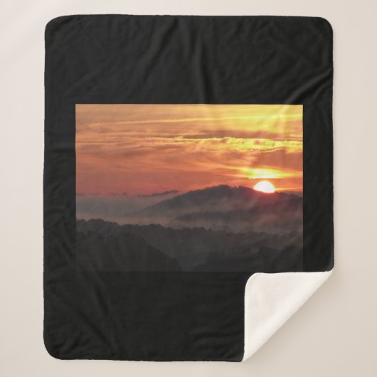 Couverture Sherpa Tennessee Mountain Sunrise Sherpa Blanket (Devant)