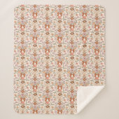 Couverture Sherpa Terracotta Bows and Blossoms Rustique (Devant)