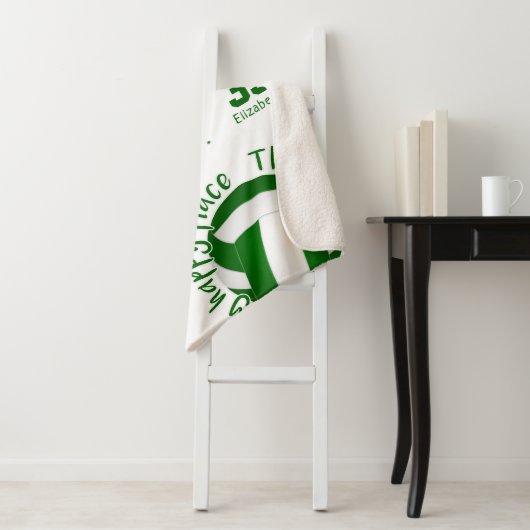 Couverture Sherpa terrain de volley-ball blanc vert heureux lieu (En situation)