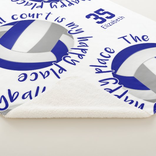 Couverture Sherpa terrain de volley-ball gris bleu joyeux typographi (3/4)