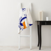 Couverture Sherpa terrain de volley-ball orange bleu heureux lieu (En situation)