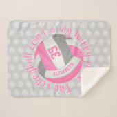 Couverture Sherpa terrain de volley-ball rose vif mon endroit heureu (Devant (Horizontal))