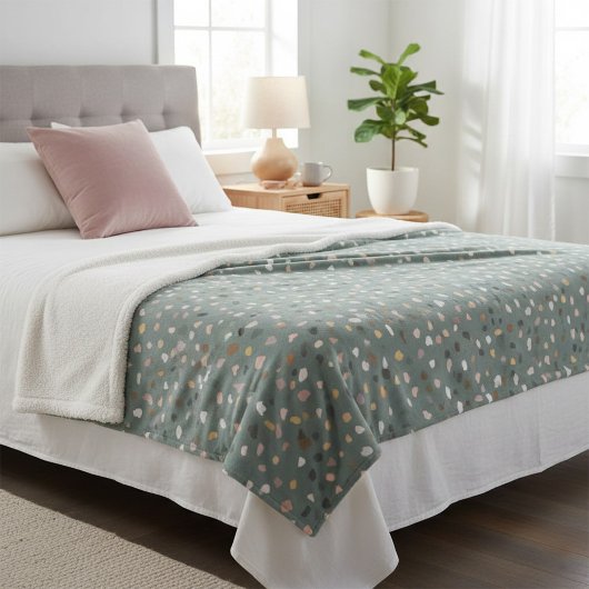 Couverture Sherpa Terrazzo moderne Motif doux Neutre