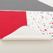 Couverture Sherpa Terrazzo rouge géométrique moderne (3/4)