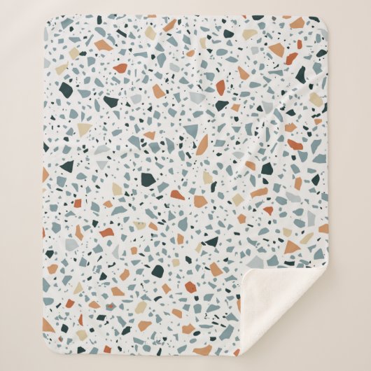 Couverture Sherpa Terrazzo sol marbre sans soudure patter artisanal (Devant)