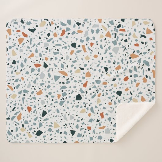 Couverture Sherpa Terrazzo sol marbre sans soudure patter artisanal (Devant (Horizontal))