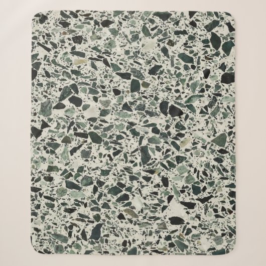 Couverture Sherpa Terrazzo Vert Moderne (Devant)