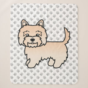 Couverture Sherpa Terrier Cairn Cream Chien de Dessin Animé Mignon