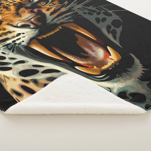 Couverture Sherpa Tête d'attaque du léopard (3/4)