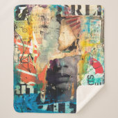 Couverture Sherpa Tête de collage (Devant)