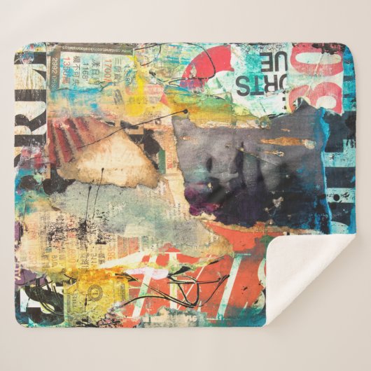 Couverture Sherpa Tête de collage (Devant (Horizontal))