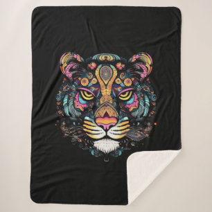 Couverture Sherpa Tête de Tigre Incroyable
