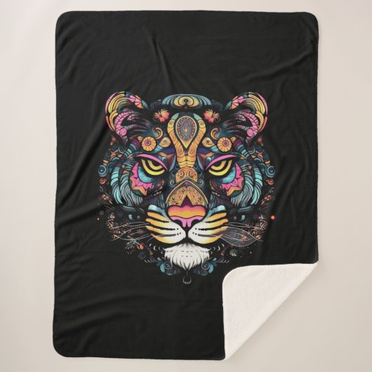 Couverture Sherpa Tête de Tigre Incroyable (Devant)
