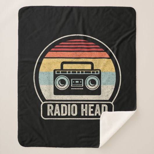 Couverture Sherpa Tête radio Vintage (Devant)