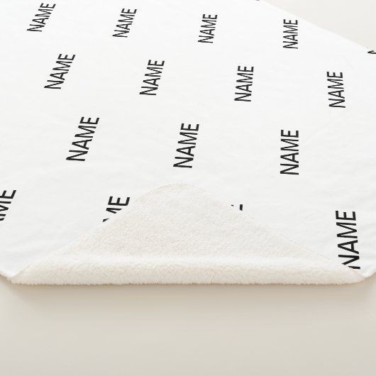 Couverture Sherpa Texte extensible personnalisable Blanc et noir mod (3/4)