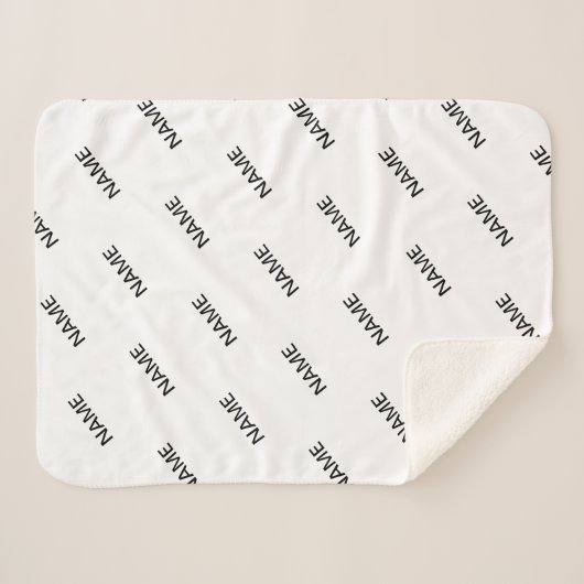 Couverture Sherpa Texte extensible personnalisable Blanc et noir mod (Devant (Horizontal))