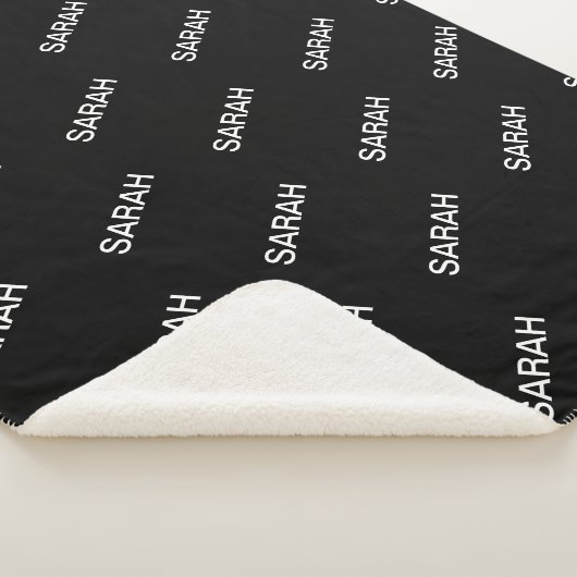 Couverture Sherpa Texte extensible personnalisable Noir & Blanc mode (3/4)