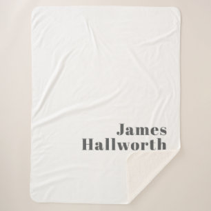 Couverture Sherpa Texte moderne élégant et rétro   Gris