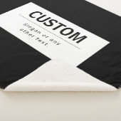 Couverture Sherpa Texte modifiable moderne en gras | Noir & Blanc (3/4)