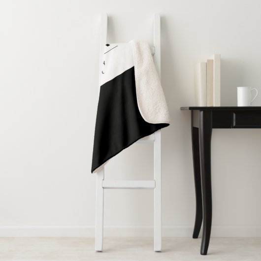 Couverture Sherpa Texte modifiable moderne en gras | Noir & Blanc (En situation)