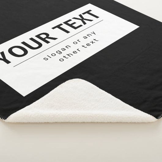 Couverture Sherpa Texte modifiable moderne en gras | Noir & Blanc (3/4)