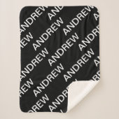 Couverture Sherpa Texte personnalisable | Bold Modern Black & White (Devant)