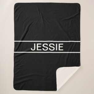 Couverture Sherpa Texte personnalisable Bold Modern Black & White