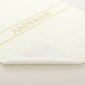 Couverture Sherpa Texte personnalisable simple et élégant | Or blanc (3/4)