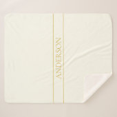 Couverture Sherpa Texte personnalisable simple et élégant | Or blanc (Devant (Horizontal))