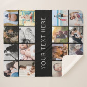 Couverture Sherpa Texte personnalisé simple et moderne Collage de 16 (Devant (Horizontal))