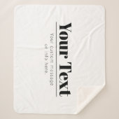 Couverture Sherpa Texte rétro-moderne élégant | Noir & Blanc (Devant)