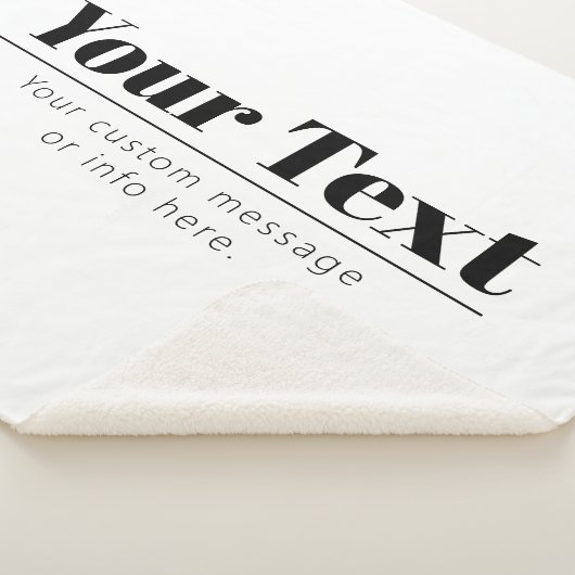 Couverture Sherpa Texte rétro-moderne élégant | Noir & Blanc (3/4)