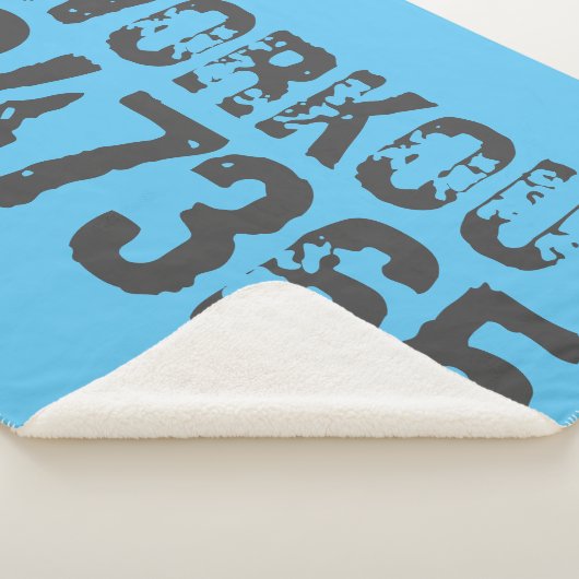 Couverture Sherpa Texte usé et rayé Workout 247365 bleu (3/4)