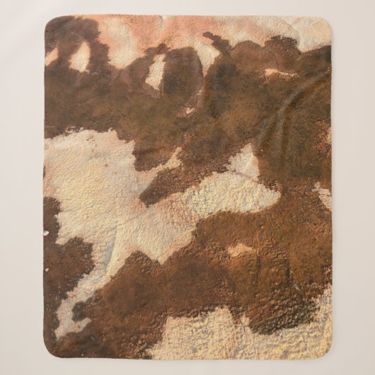 Couverture Sherpa textile floral Brown et blanc (Devant)
