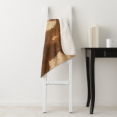 Couverture Sherpa textile floral Brown et blanc (En situation)
