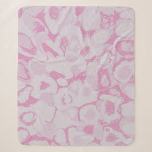 Couverture Sherpa textile floral rose et blanc
